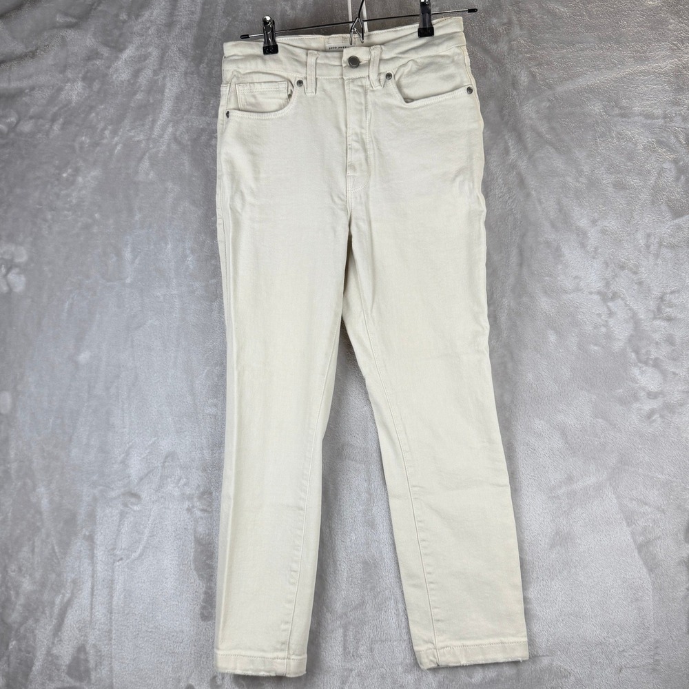 Good American Cream‎ High Rise Straight Leg Jeans Women Size 4 27